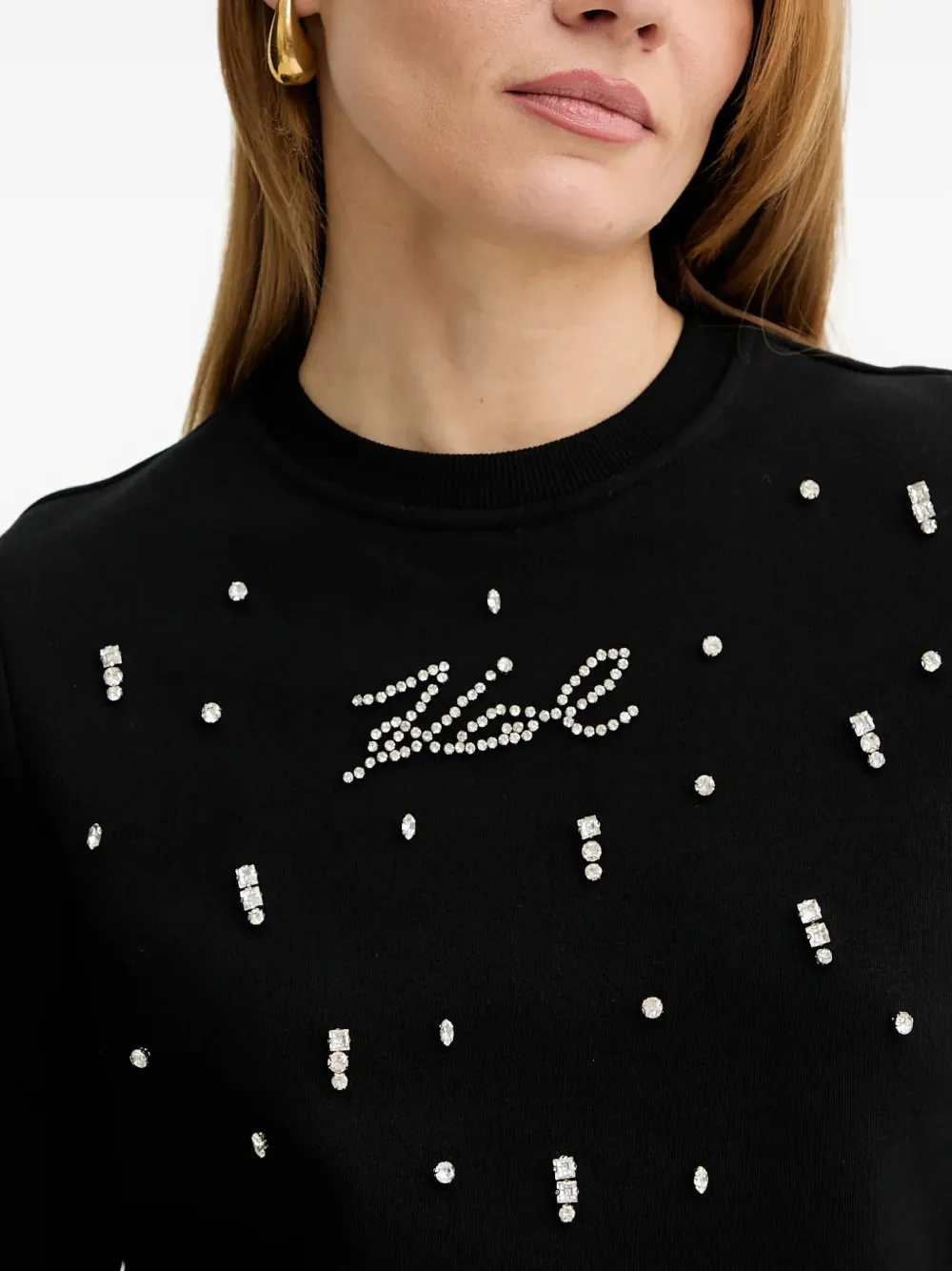Karl Lagerfeld Sweater met logo Zwart
