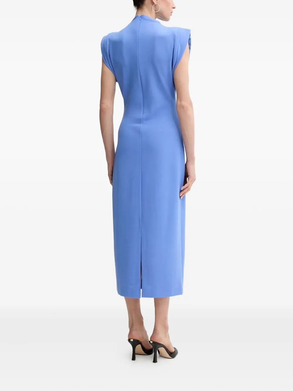 Karl Lagerfeld Midi-jurk met schoudervullingen Blauw
