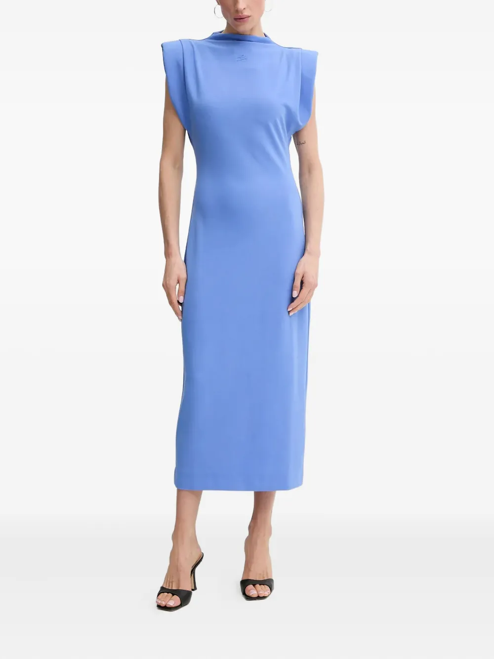 Karl Lagerfeld Midi-jurk met schoudervullingen Blauw