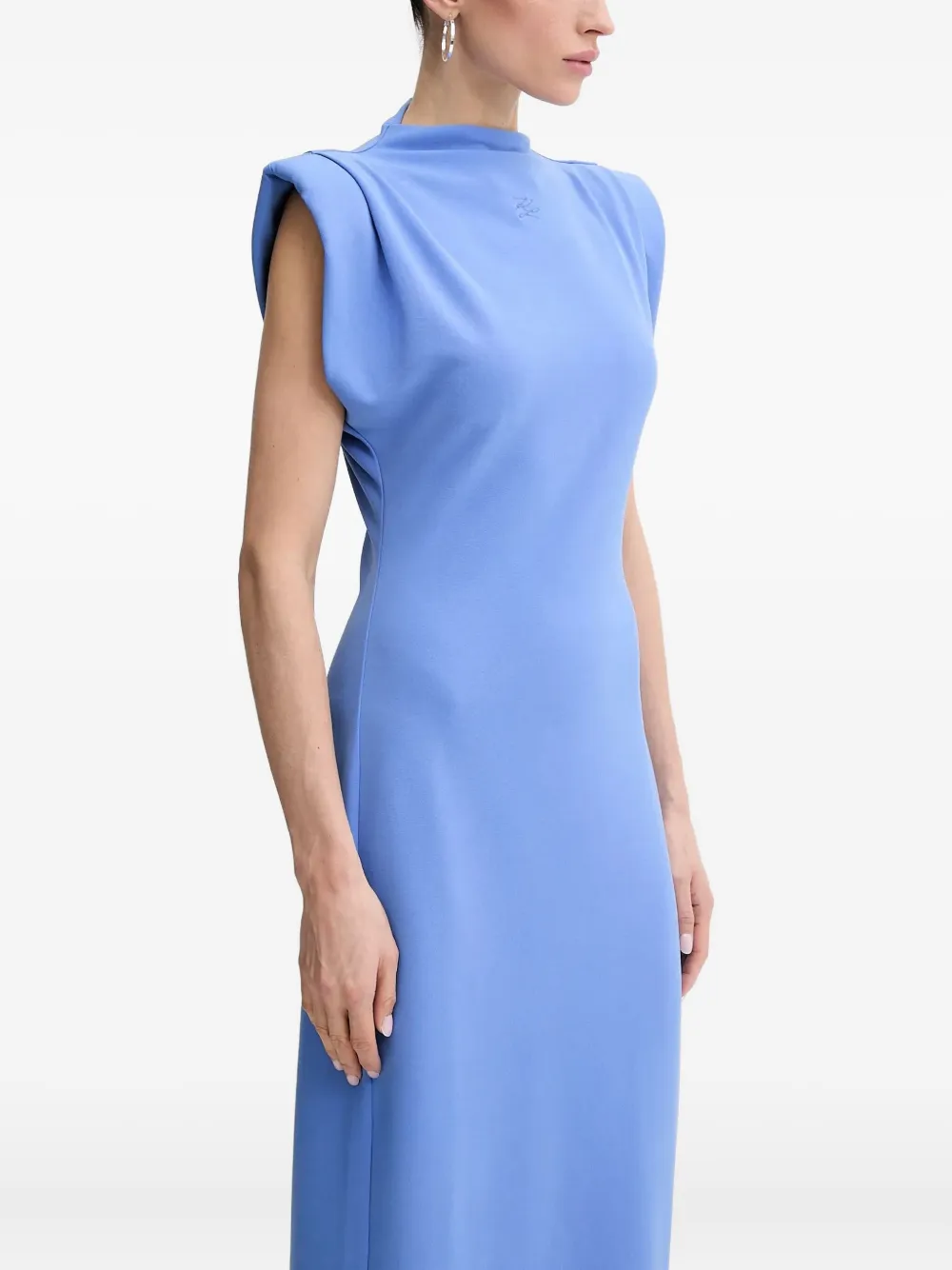 Karl Lagerfeld Midi-jurk met schoudervullingen Blauw
