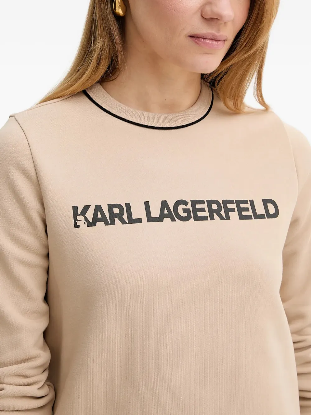 Karl Lagerfeld Sweater met logoprint Beige