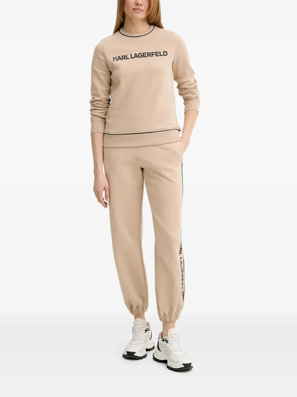 Karl Lagerfeld logo-print crew-neck sweatshirt | Neutrals | Image 1