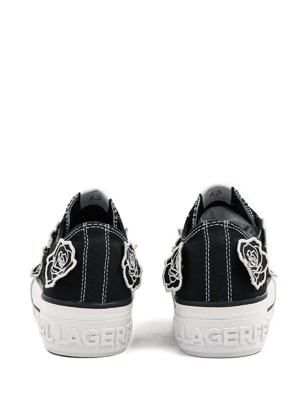 Karl Lagerfeld rose-embellished sneakers - Zwart