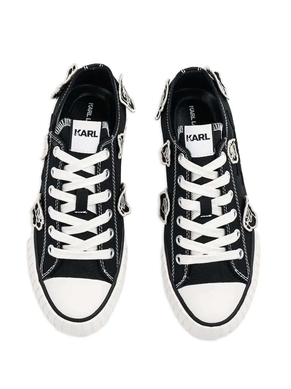 Karl Lagerfeld Sneakers verfraaid met rozen Zwart