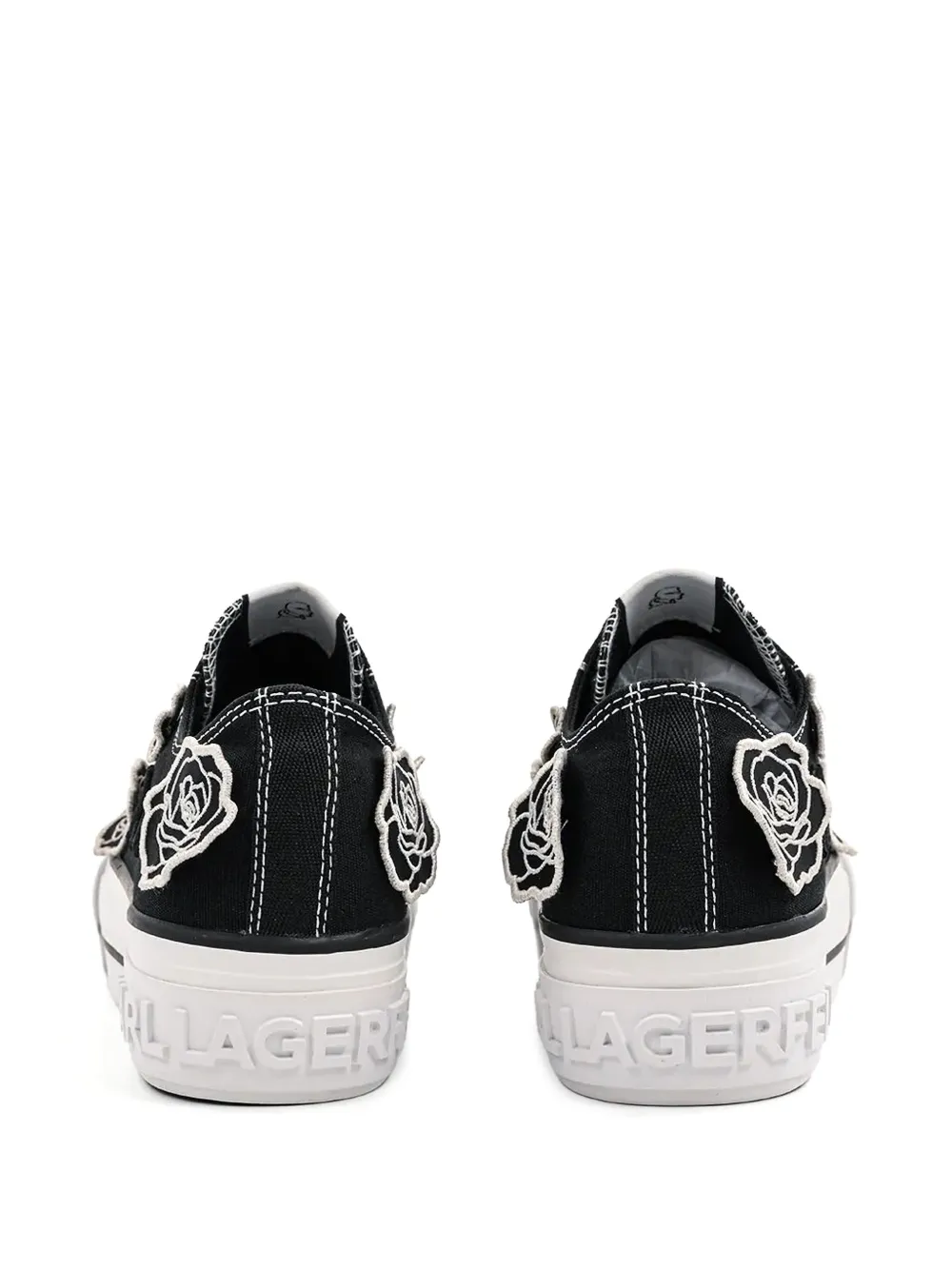 Karl Lagerfeld Sneakers verfraaid met rozen Zwart