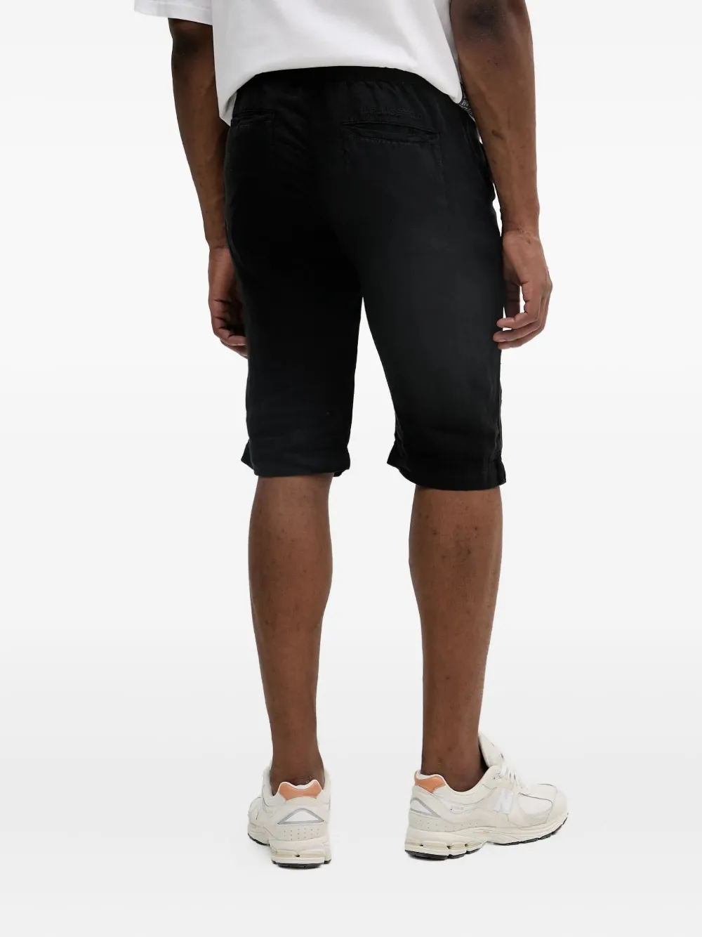 Karl Lagerfeld Shorts met elastische tailleband Zwart