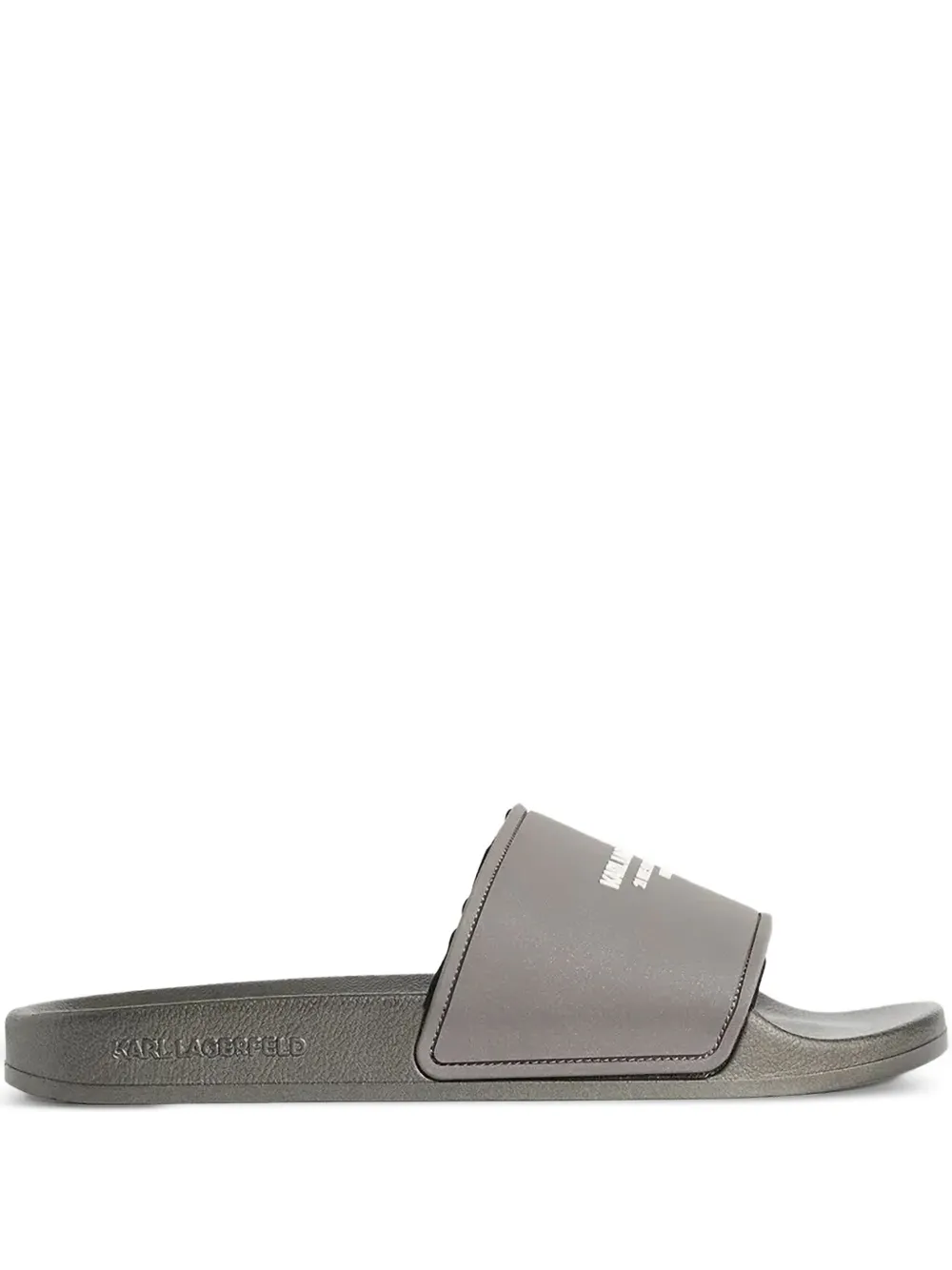 Karl Lagerfeld logo-embossed slides Grey