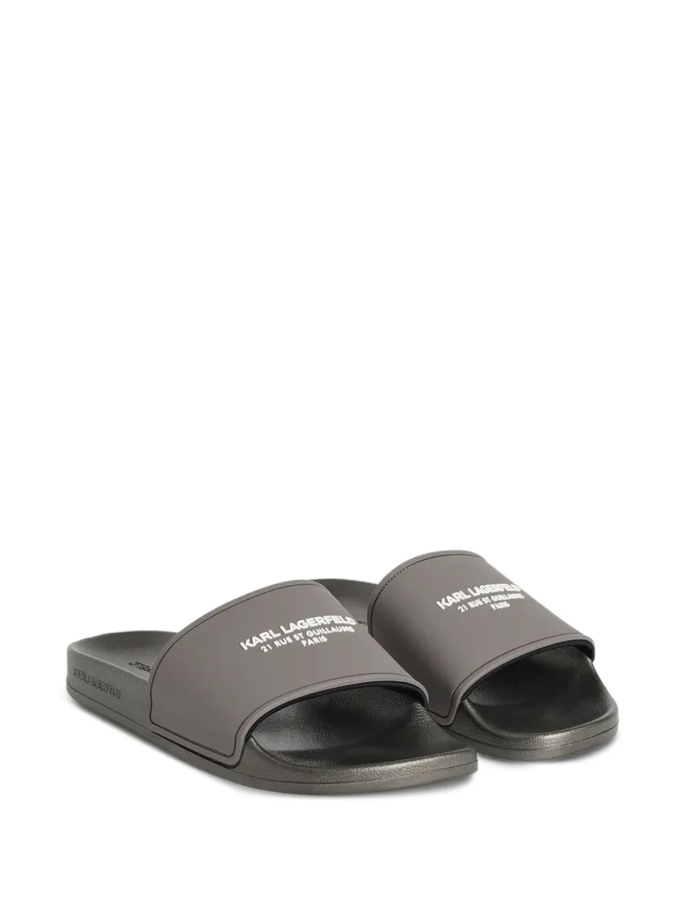 Karl Lagerfeld logo-embossed slides Grey