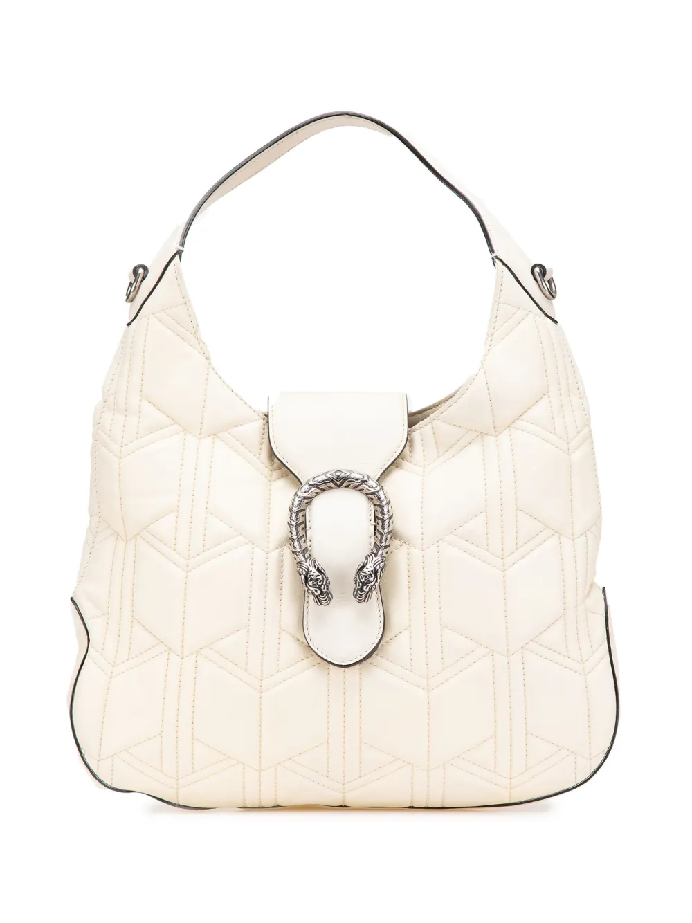 Gucci Pre-Owned 2016-2024 キルティング レザー ディオニュソス ウェブ ホーボーサッチェルバッグ - ホワイト Gucci Pre-Owned 2016-2024 キルティング レザー ディオニュソス ウェブ ホーボーサッチェルバッグ - ホワイト