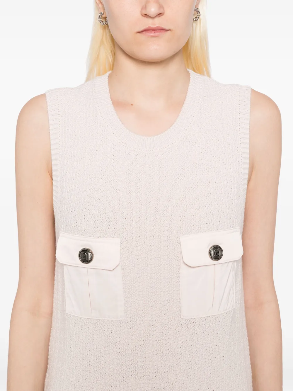 Elisabetta Franchi Bouclé voile mini-jurk Roze