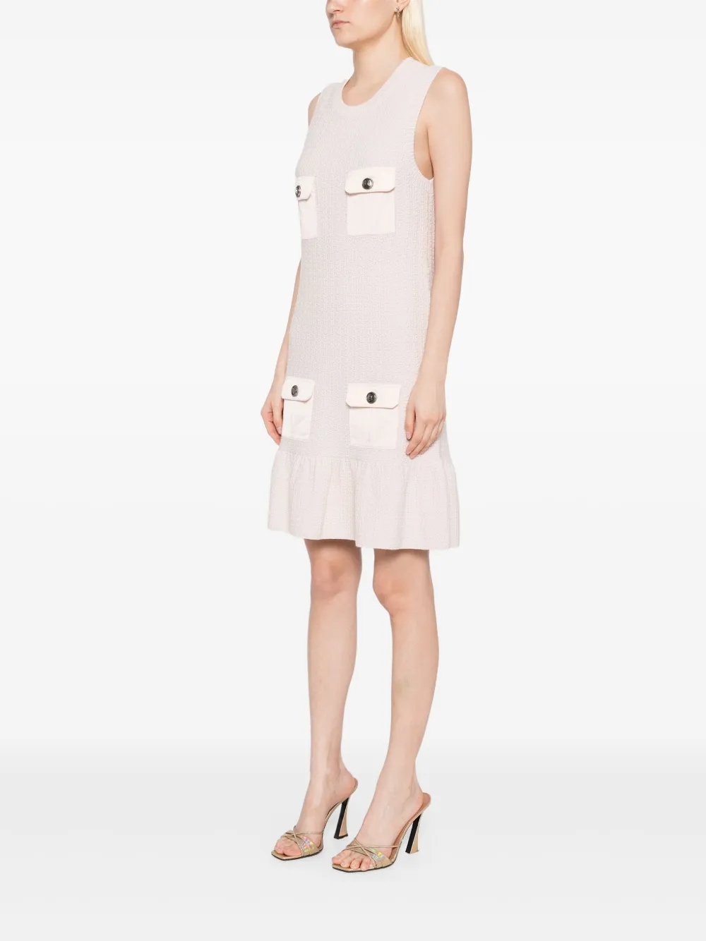 Elisabetta Franchi Bouclé voile mini-jurk Roze