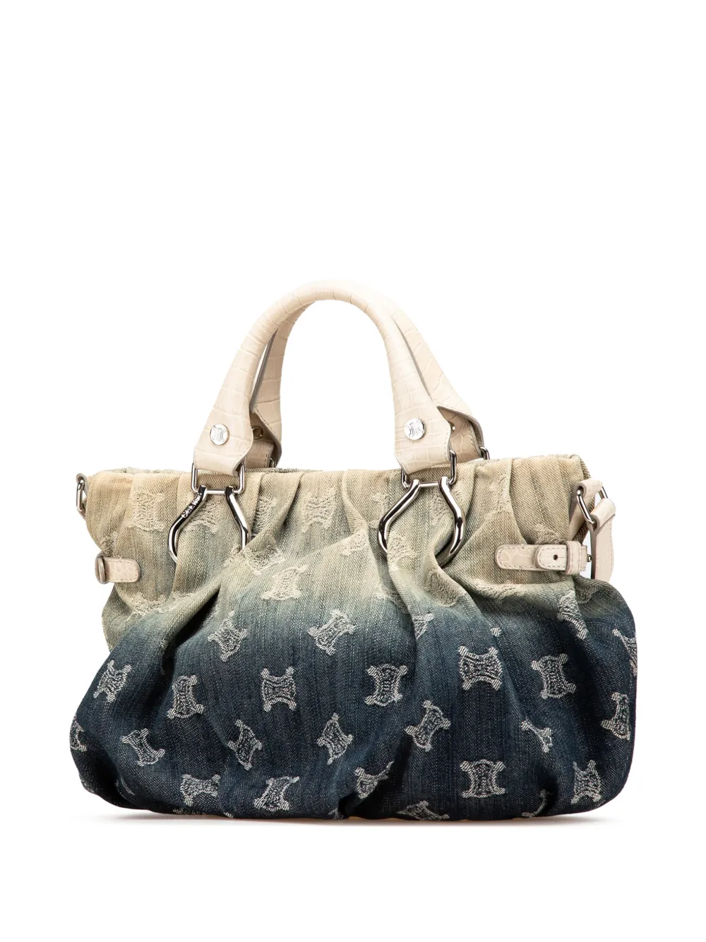 Pre-owned Celine 2008 Macadam Denim Pillow Satchel