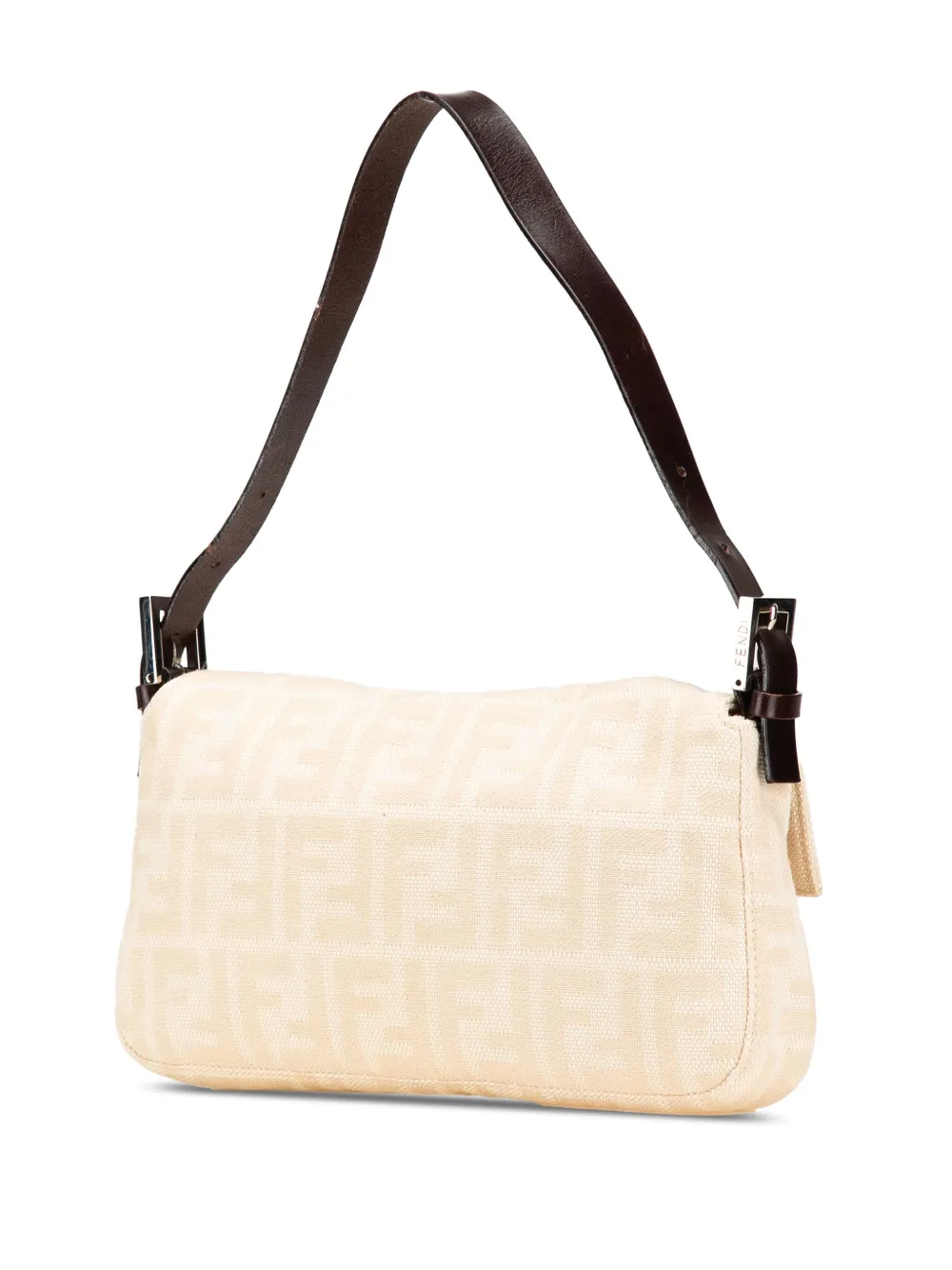 Pre-owned Fendi 2010-2024 Zucca Canvas Baguette Shoulder Bag