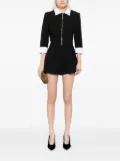 Elisabetta Franchi herringbone tweed playsuit - Black