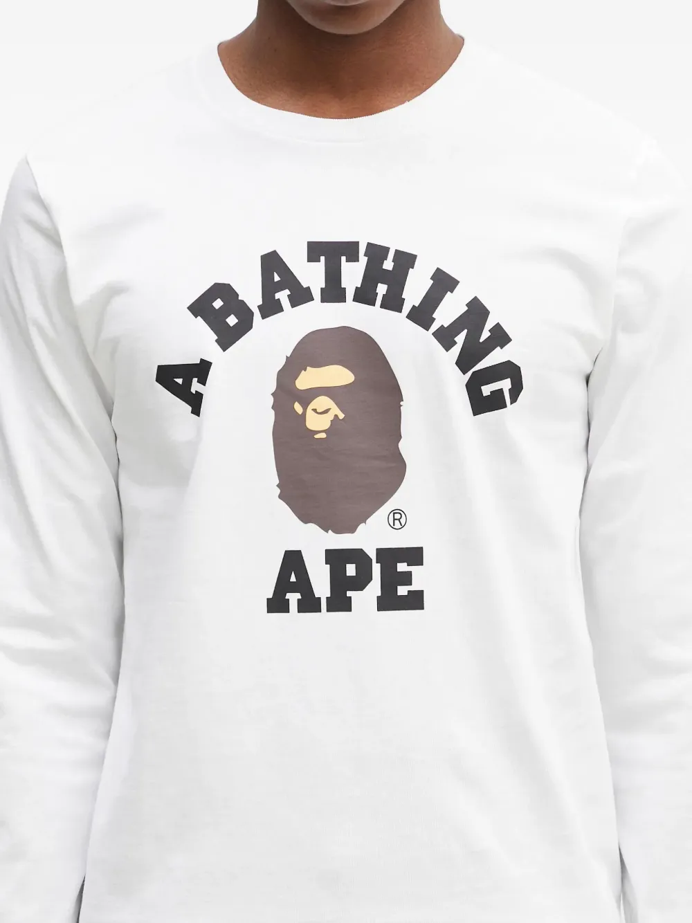 A BATHING APE College T-shirt met ronde hals WHITE