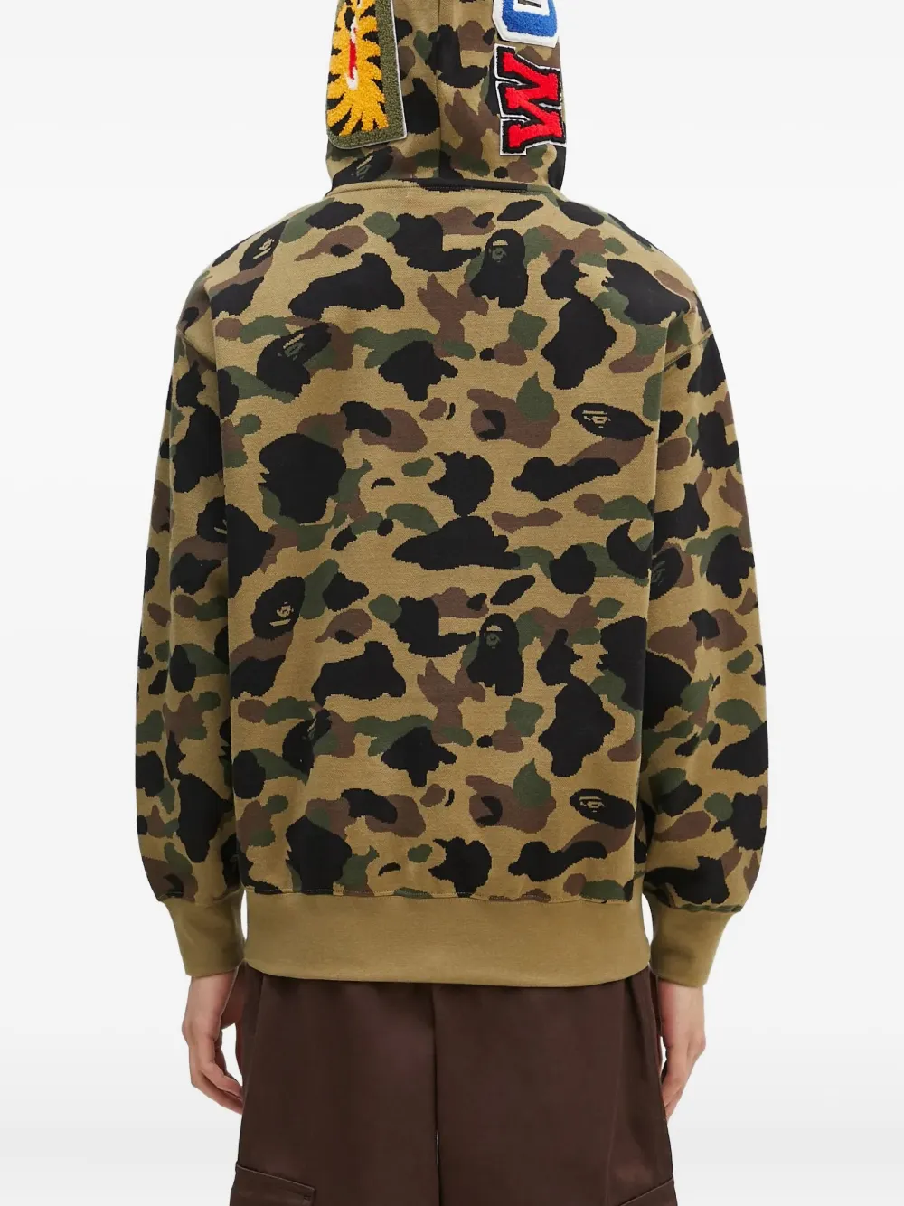 A BATHING APE Hoodie met camouflageprint en rits Beige