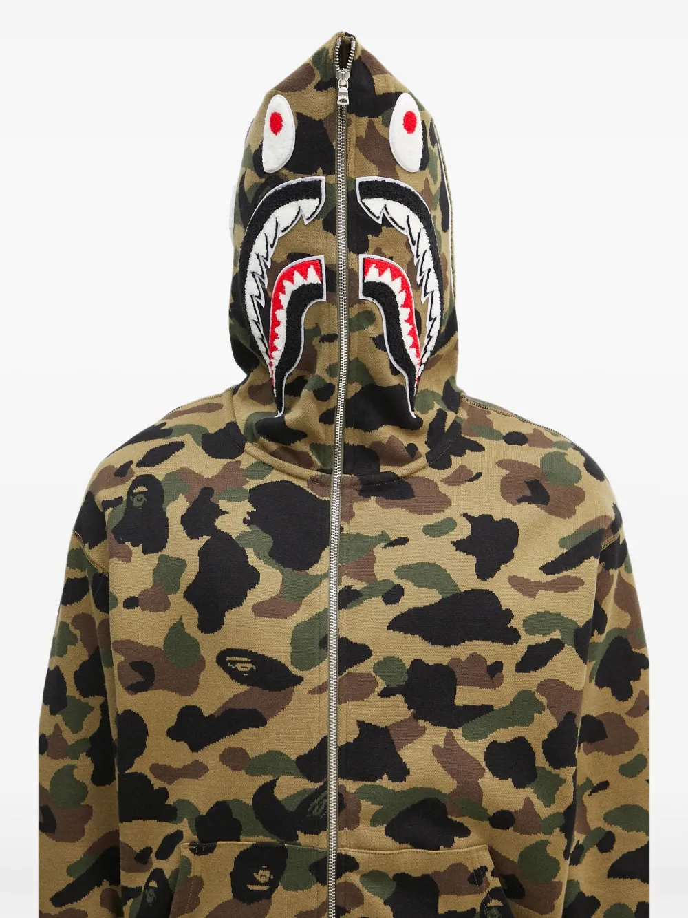 A BATHING APE Hoodie met camouflageprint en rits Beige