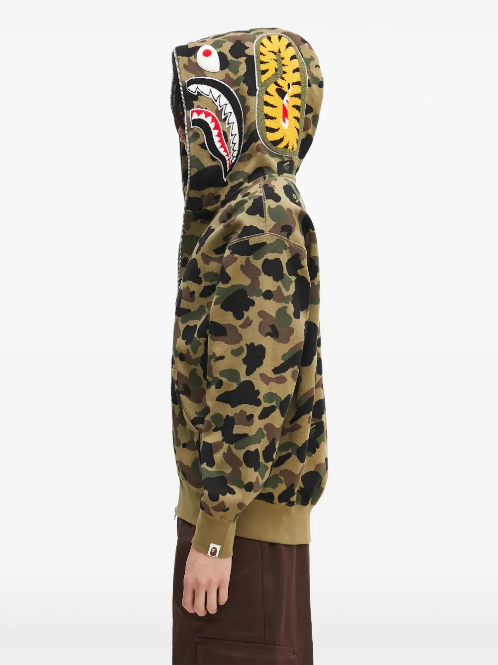 A BATHING APE Hoodie met camouflageprint en rits Beige