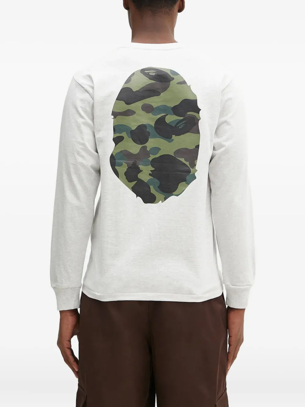 A BATHING APE 1st Camo Big Ape Head T-shirt met lange mouwen Grijs