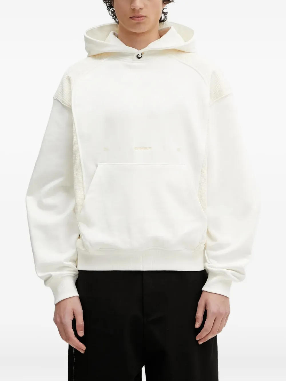 panelled-fabric hoodie