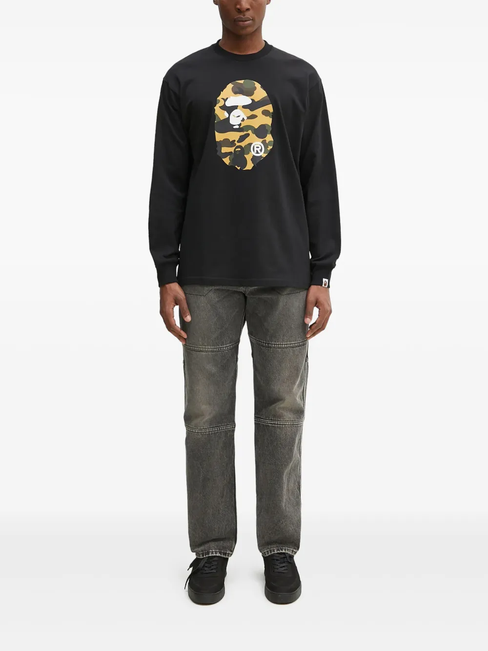 A BATHING APE® 1st Camo Ape Head sweatshirt | Black | Image 1