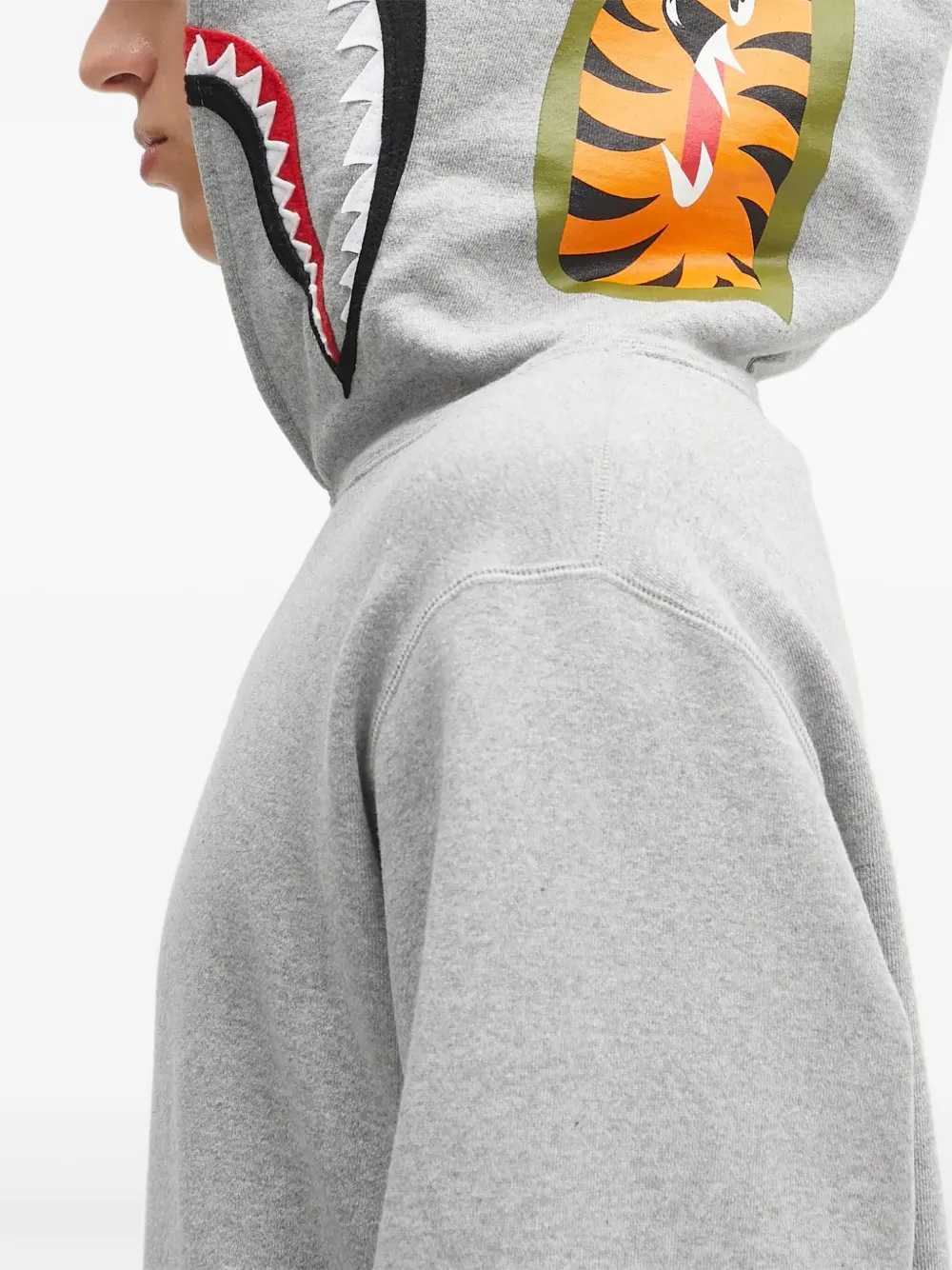 A BATHING APE Hoodie met haaienprint Grijs