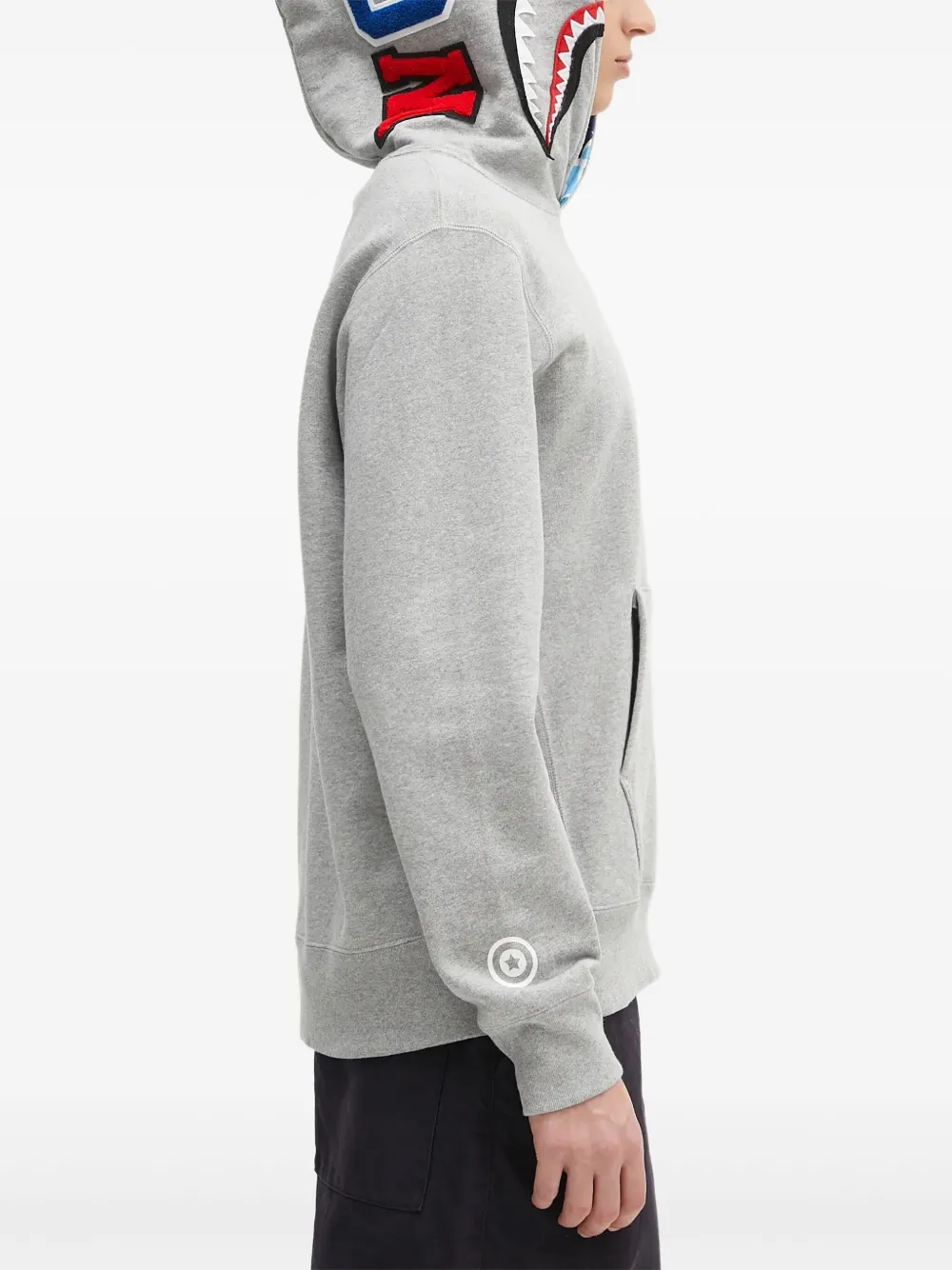 A BATHING APE Hoodie met haaienprint Grijs