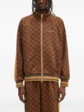 A BATHING APE® monogram-pattern zip-up sweatshirt - Brown