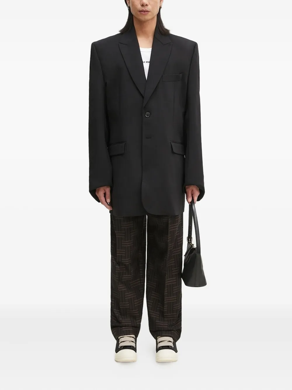 Kenzo Weave pleated tailored trousers - Bruin