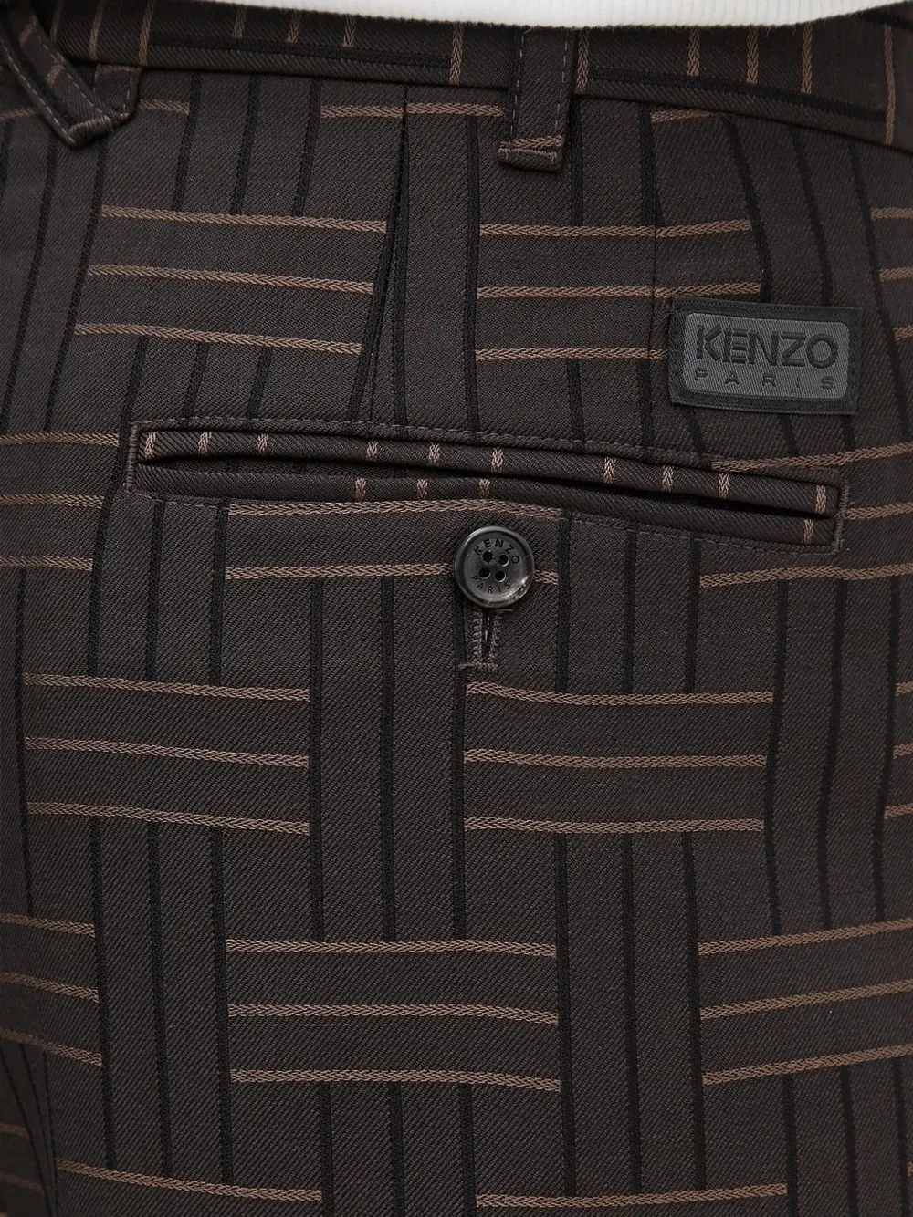 Kenzo Weave pleated tailored trousers Bruin