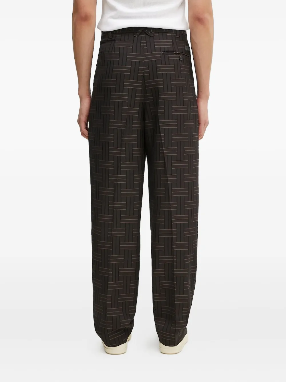 Kenzo Weave pleated tailored trousers Bruin