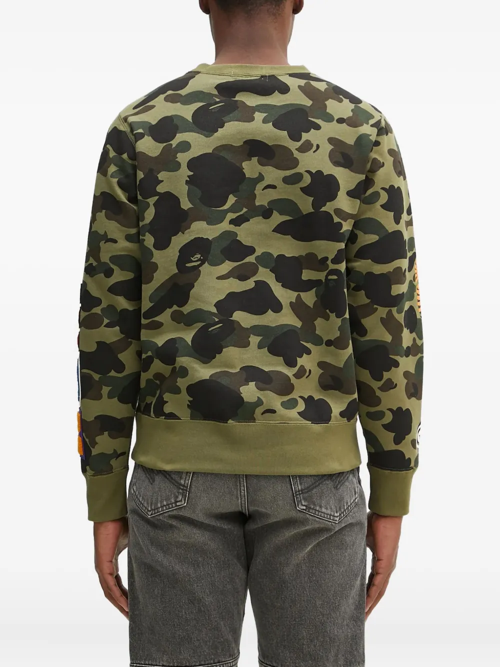 A BATHING APE 1st Camo Shark sweater met ronde hals Groen