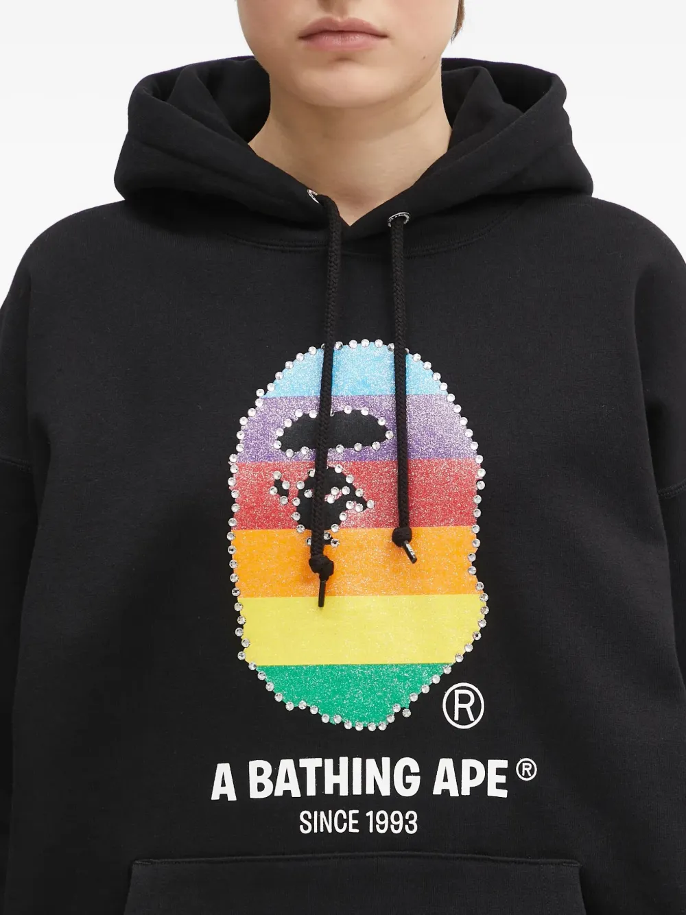 A BATHING APE Hoodie met print Zwart