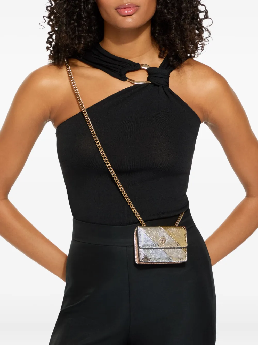 Kurt Geiger London Bolsa transversal Kensington mini com listra | Image 2