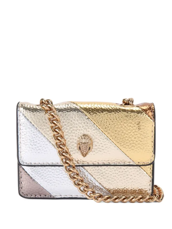 Kurt Geiger London Mini Kensington Striped Cross Body Bag Gold