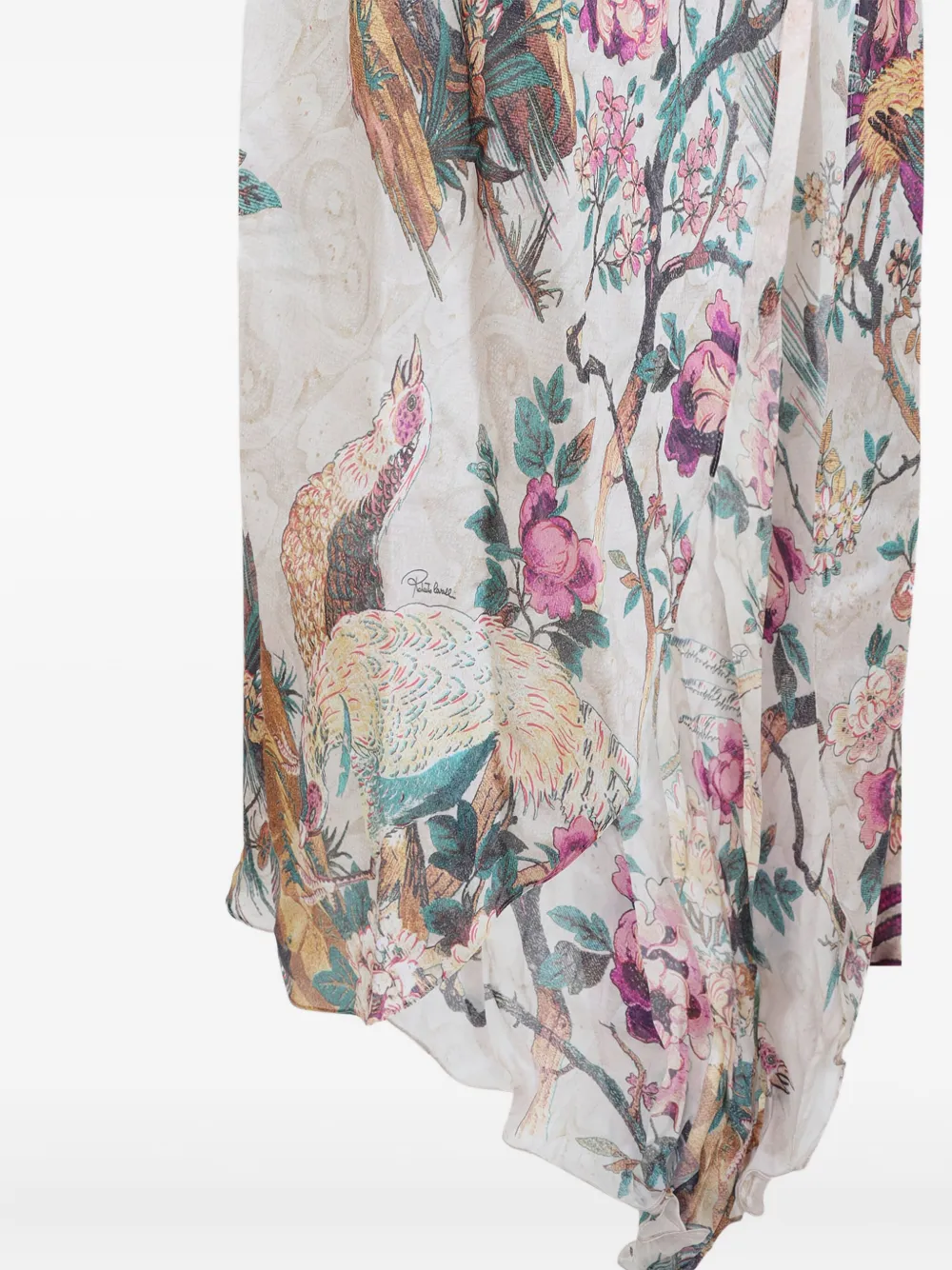 Roberto Cavalli Avondjurk met bloemenprint Beige