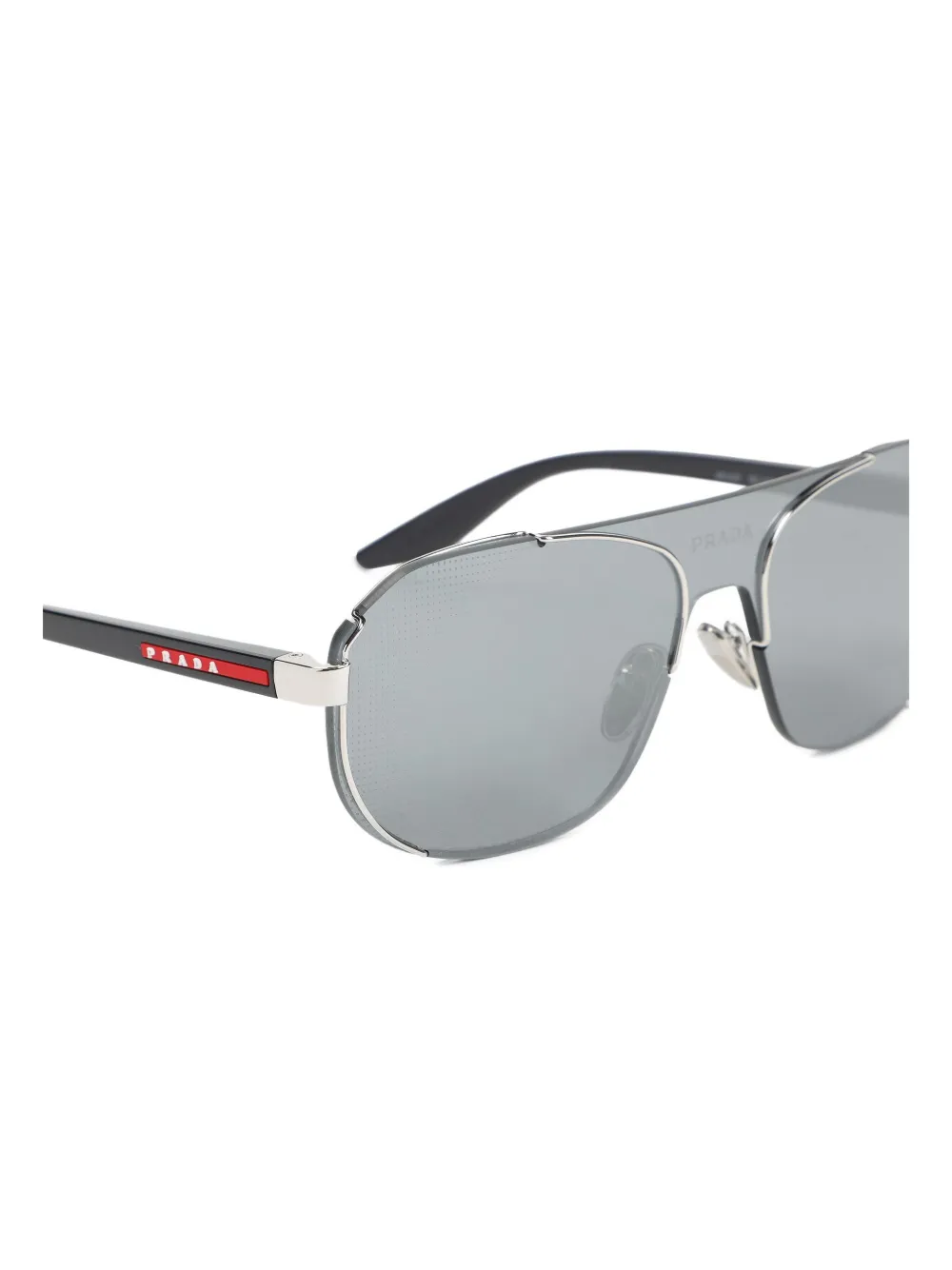 Prada Linea Rossa Zonnebril met piloten montuur Zwart