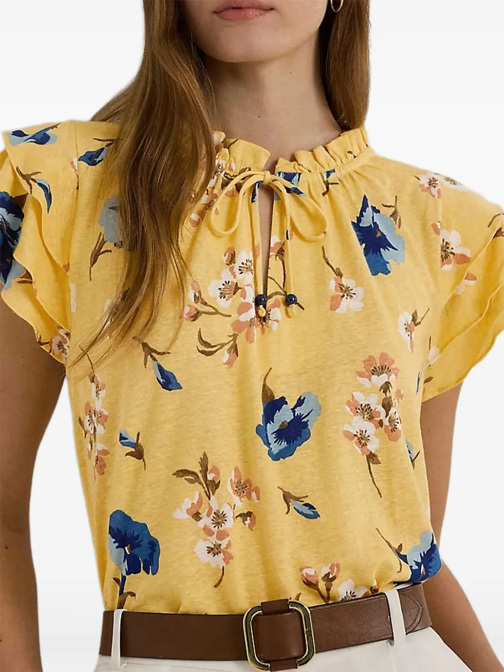 Shop Ralph Lauren Floral-print Blouse