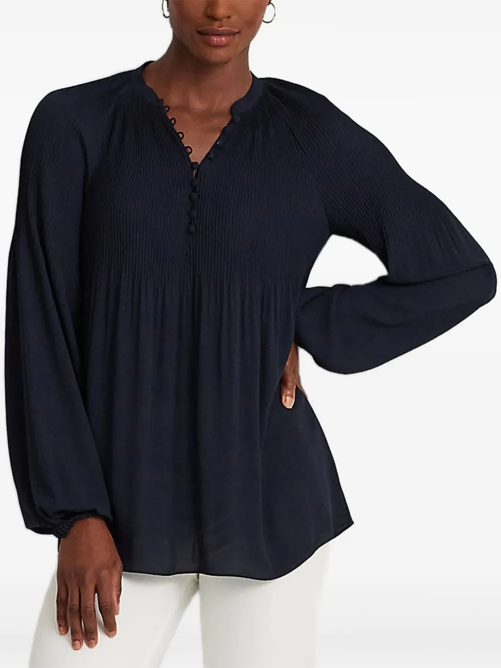 Shop Ralph Lauren Pleated Georgette Blouse