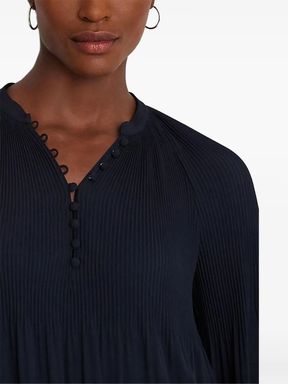 Shop Ralph Lauren Pleated Georgette Blouse