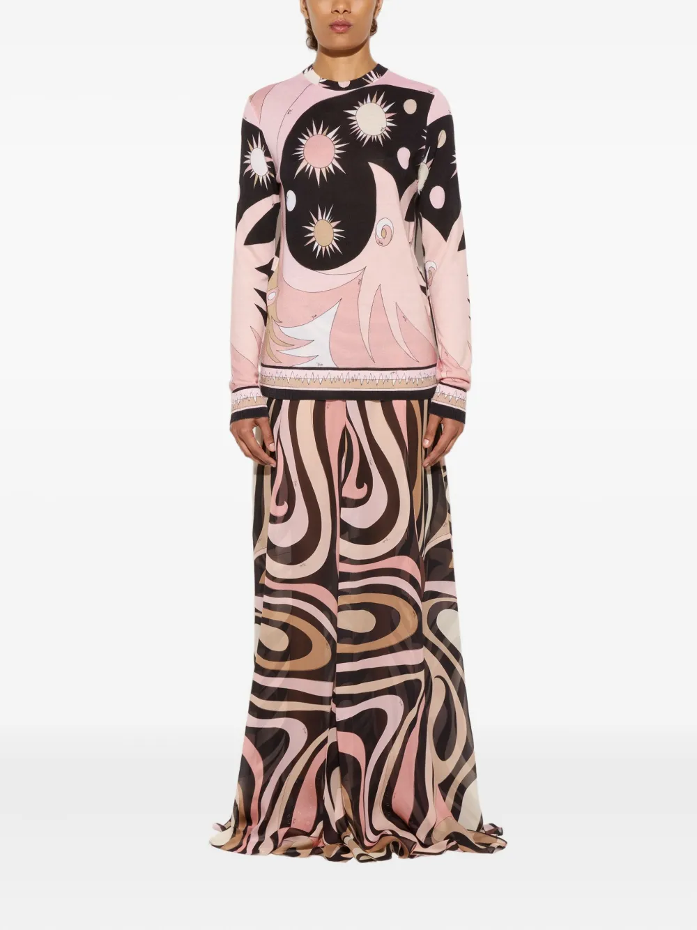PUCCI Maxi-rok met print - Zwart