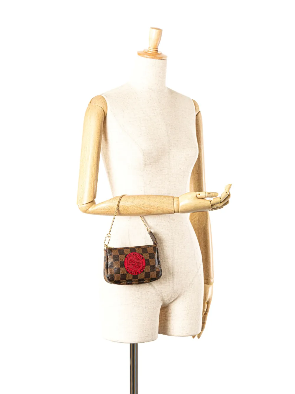 Pre-owned Louis Vuitton 2008 Damier Ebene Trunks And Bags Mini Pochette Accessoires Handbag In Brown