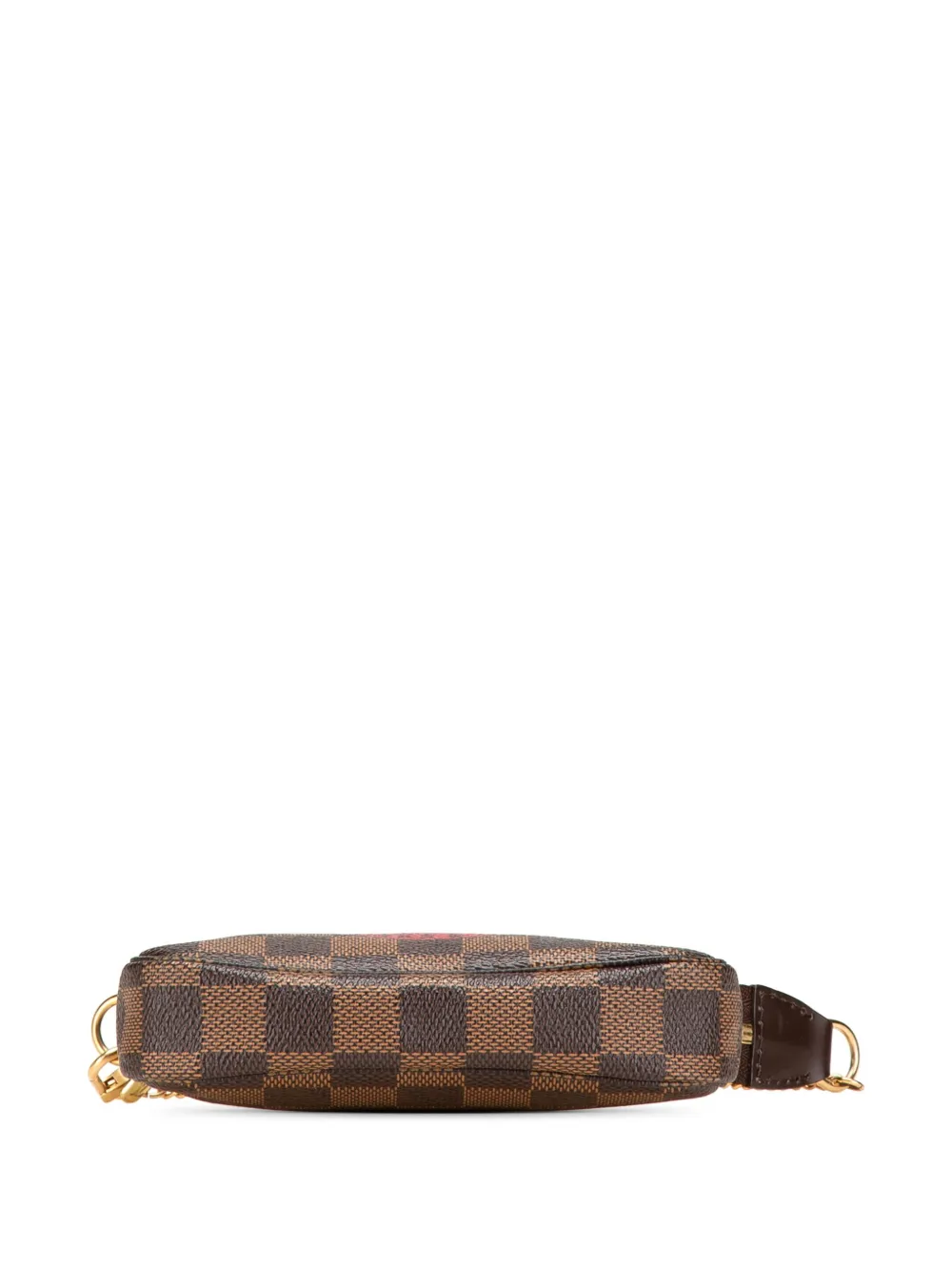 Pre-owned Louis Vuitton 2008 Damier Ebene Trunks And Bags Mini Pochette Accessoires Handbag In Brown