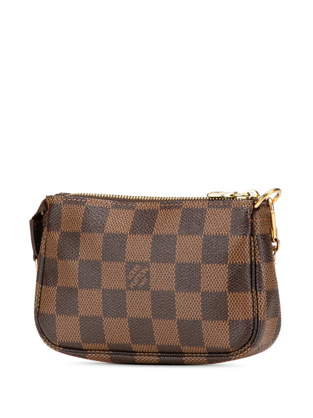 Pre-owned Louis Vuitton 2008 Damier Ebene Trunks And Bags Mini Pochette Accessoires Handbag In Brown