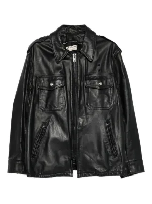 AWESOM LEATHER ブラック レザージャケット LAMOND(AWESOME LEATHER) leather zip short jacket レザージャケット