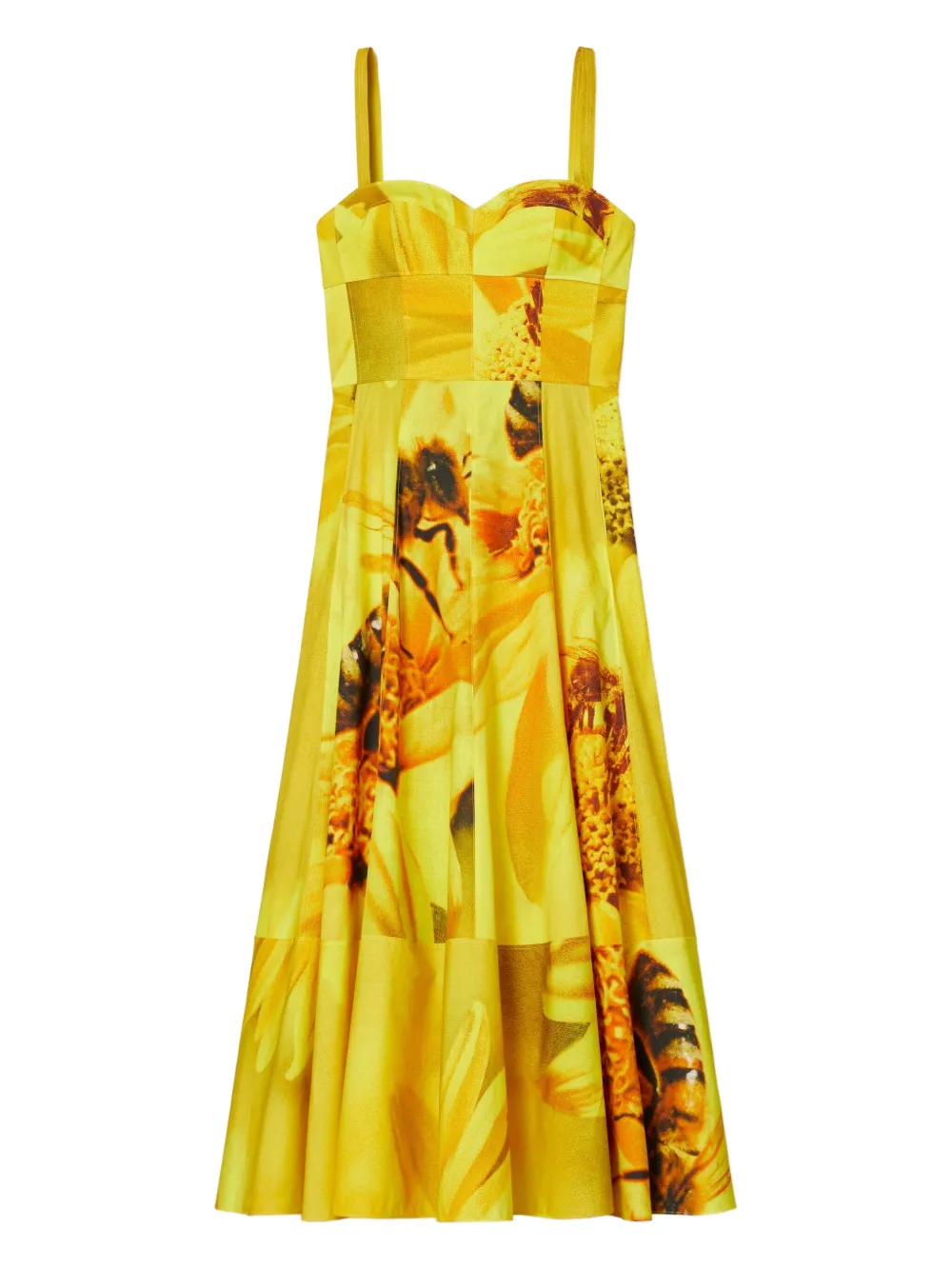 Tory Burch floral print midi dress - イエロー Tory Burch floral print midi dress - イエロー