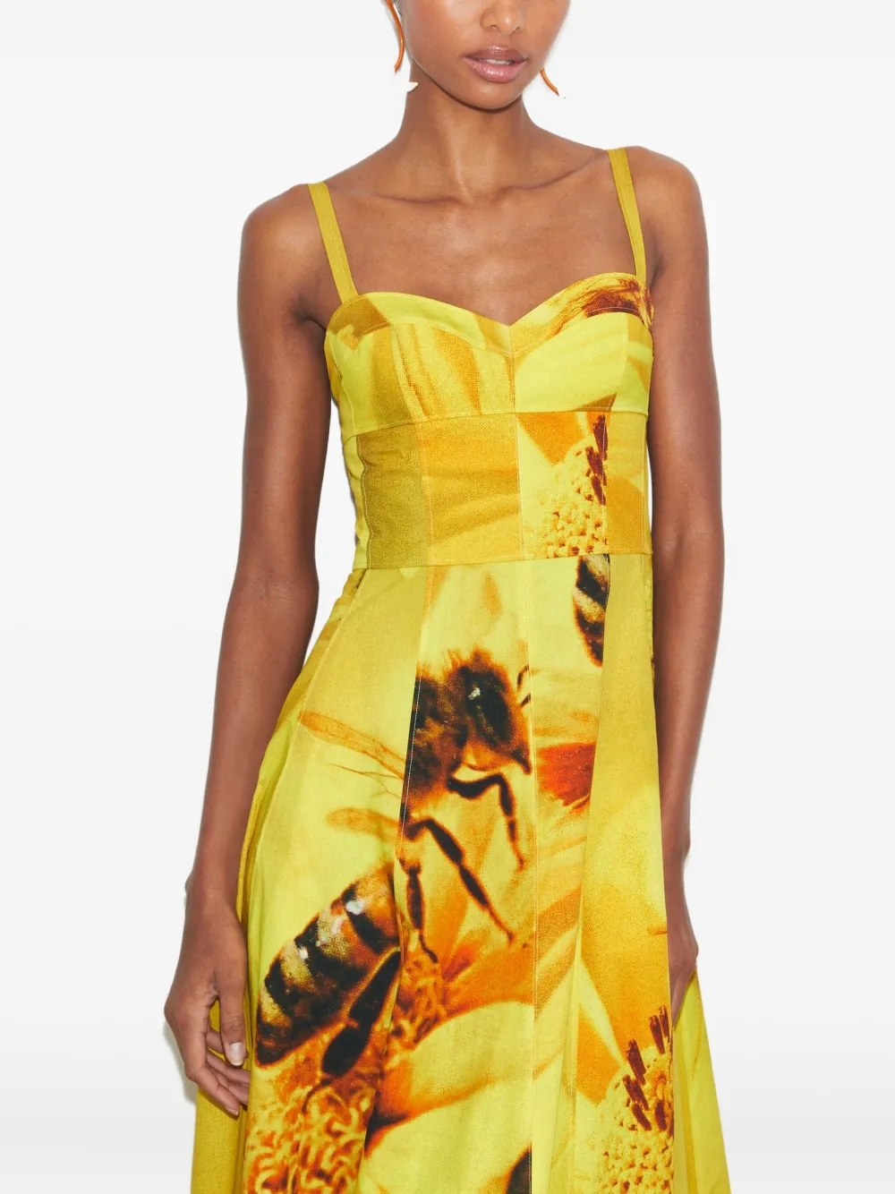 Tory Burch Midi-jurk met bloemenprint Geel
