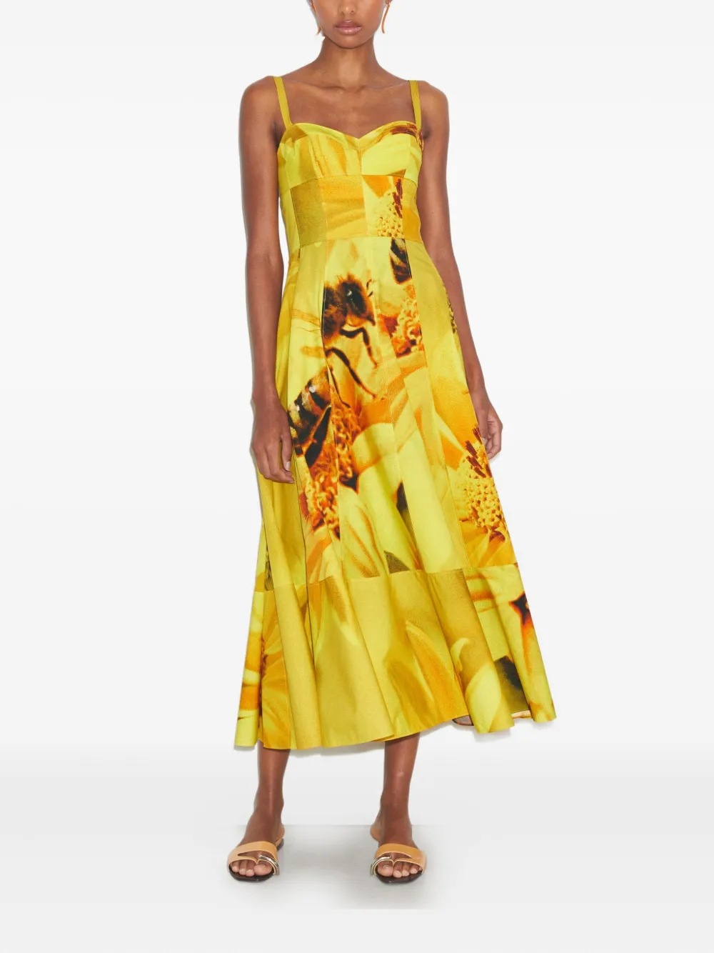 Tory Burch Midi-jurk met bloemenprint - Geel
