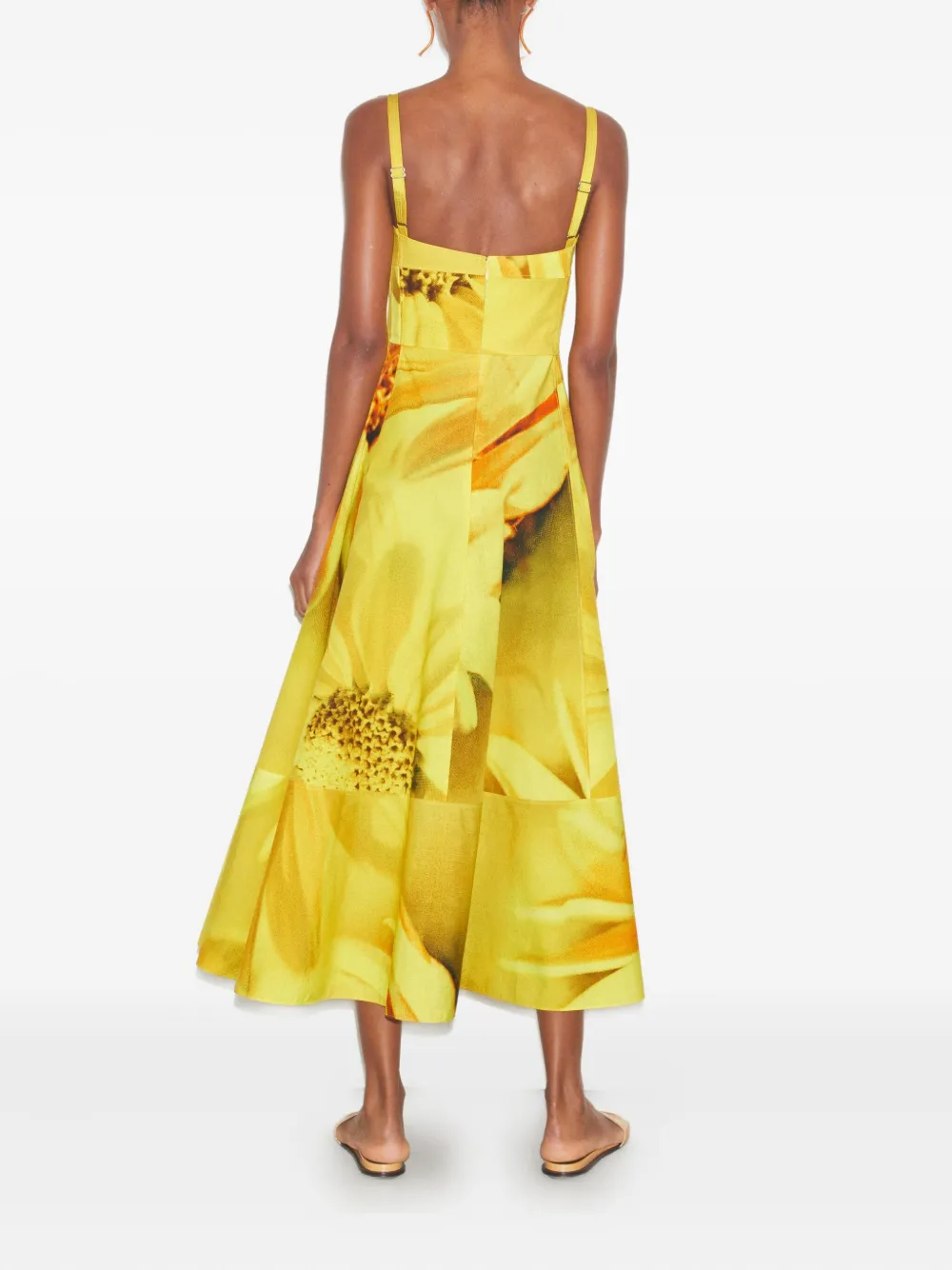 Tory Burch Midi-jurk met bloemenprint Geel