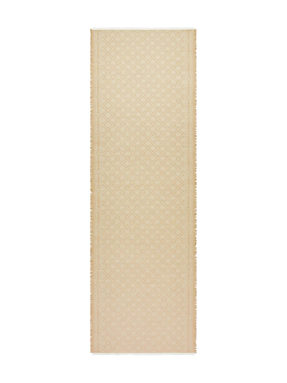 Tory Burch T Monogram-jacquard Scarf In Neutral